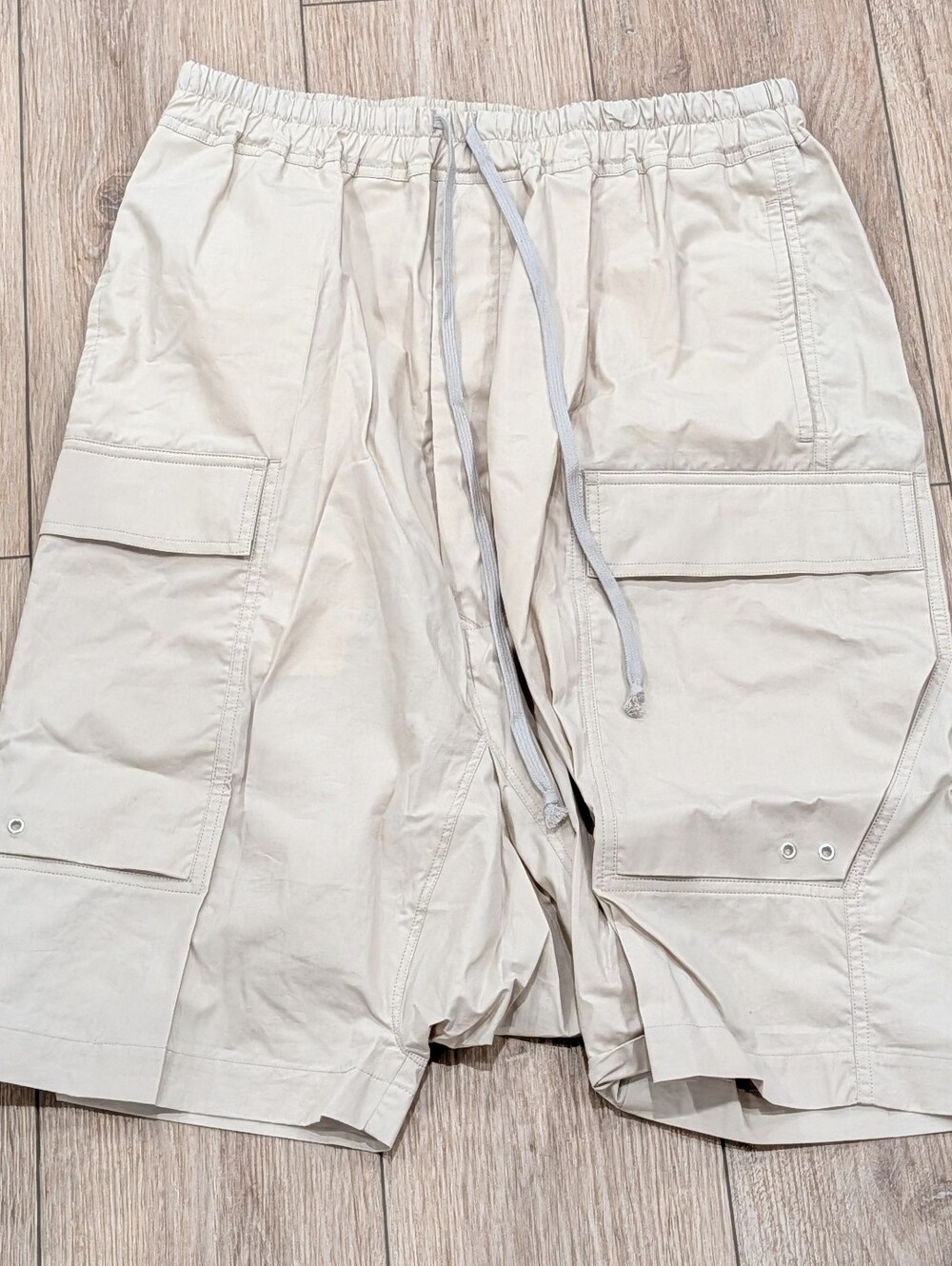 $900 Mens RICK OWENS "Temple Pods" Cargo Shorts Light Beige 52 US 36
